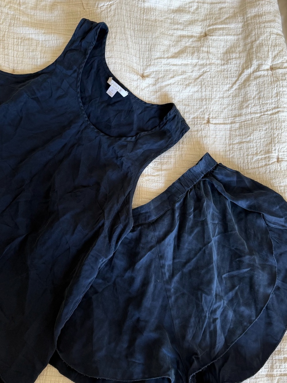 lunya Navy Scoop Neck Tank Top
